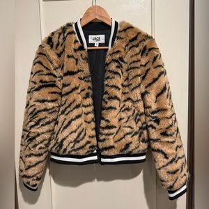 Faux fur bomber jacket